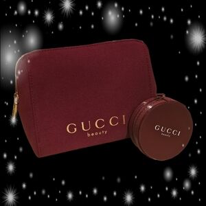 Gucci Beauty Maroon Cosmetic Bag Duo W Box